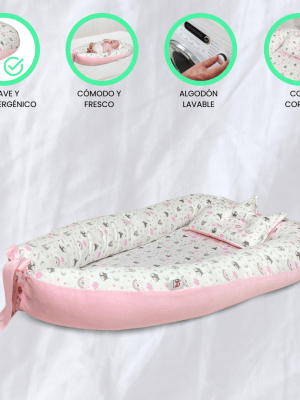 Nido Colecho para Bebé «QUEEN» Rabbit/Fox Pink