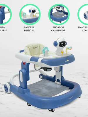 Andador Caminador Interactivo para Bebés EBABY «TAMY» Blue