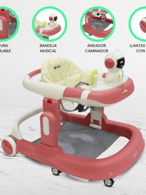 Andador Caminador Interactivo para Bebés EBABY «TAMY» Pink