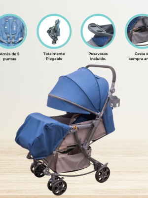 Coche Cuna Mecedora «GENOVA 2G» Blue