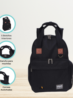 Bolso Mochila Pañalera INFANTI «UNISEX» Black