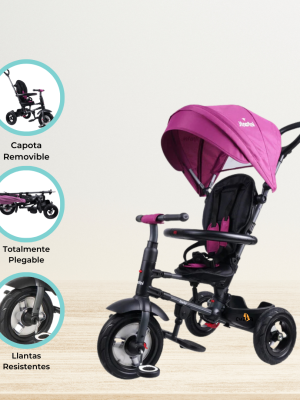 Triciclo Guiador Plegable «GO RIDER» Purple