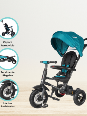 Triciclo Guiador Plegable «GO RIDER» Green
