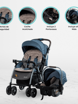 Coche Travel System 4 en 1 EBABY «BRAVIAR PRO» Pink