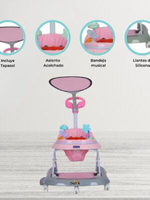 Andador Mecedora 4 en 1 BAMBINO «BAMBINO X5» Pink