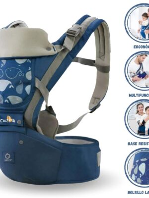Canguro 3 en 1 Ergonómico para Bebé «BALLENA» Blue