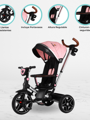 Triciclo Guiador Reversible 360° «HARDY» Pink