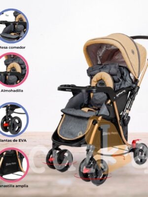 Coche Cuna Mecedora BABY HAPPY «NEW FLIP» Pink