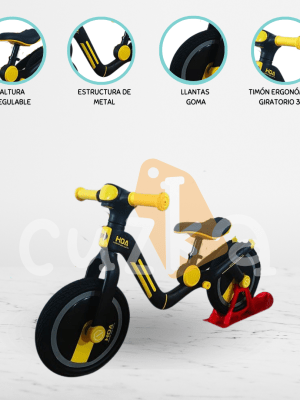 Bicicleta de Equilibrio PREMIUM «MOTIBIK» Black & Yellow