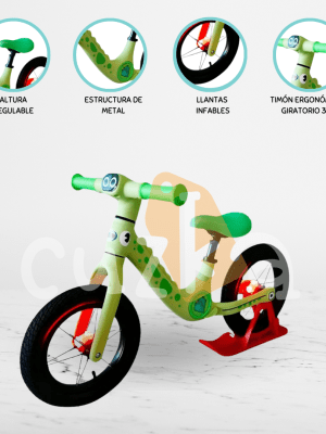 Bicicleta de Equilibrio EXCLUSIVE «DINOSAURIO» Green