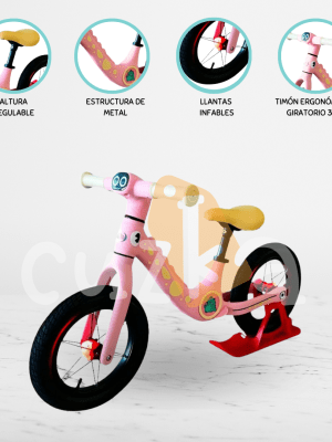 Bicicleta de Equilibrio EXCLUSIVE «DINOSAURIO» Pink