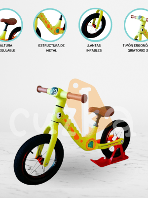 Bicicleta de Equilibrio EXCLUSIVE «DINOSAURIO» Yellow