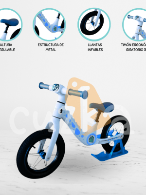 Bicicleta de Equilibrio EXCLUSIVE «DINOSAURIO» Light Blue
