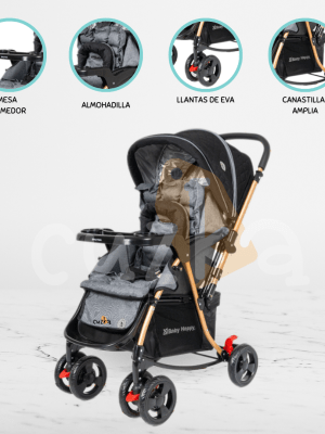 Coche Cuna Mecedora «NEW FLIP» Gray