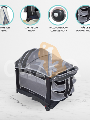 Cuna Corral Mecedora «VERONA QUEEN» Gray