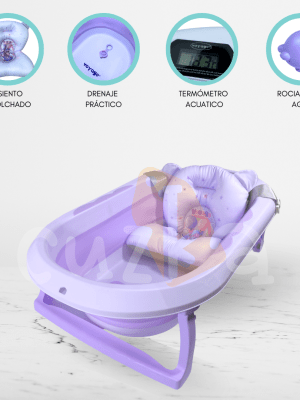 Bañera Plegable con Termómetro «AQUATIC» Purple