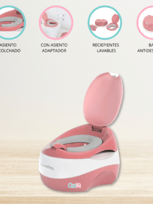 Bacín 3 en 1 con Reductor CARESTINO «TRAINING» Pink