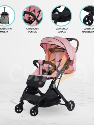 Coche Maleta para Bebé EBABY «COMPACT» Pink