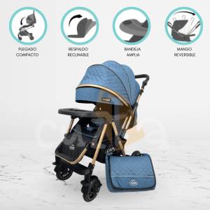 Coche Cuna Reversible de Aluminio «ZARAGOZA» Blue