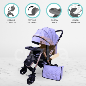 Coche Cuna Reversible de Aluminio «ZARAGOZA» Purple