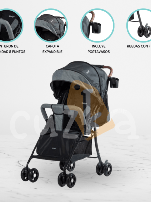 Coche Maleta para Bebé EBABY «NAT» Gray