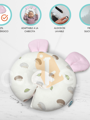 Almohada Anti Cabeza Plana para Bebé CUZKA «OREILLE» Pink