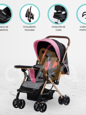 Coche Cuna para Bebé EBABY «BON» Pink