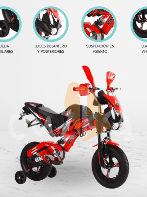 Bicicleta para Niños ARO 12 «MOTORCYCLE» Red