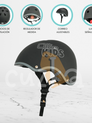 Casco Protector Regulable para Niños OLLIE «S OLLIE KIDS» Black