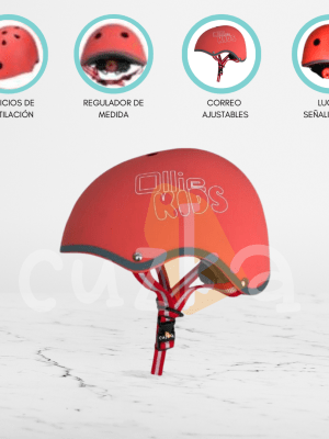 Casco Protector Regulable para Niños OLLIE «S OLLIE KIDS» Red