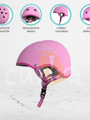 Casco Protector Regulable para Niños OLLIE «S OLLIE KIDS» Pink