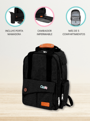 Mochila Pañalera Infantil «ROMA» Black