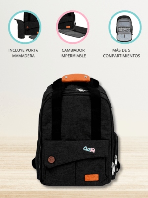 Mochila Pañalera Infantil «ROMA» Black