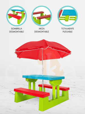 Mesa Infantil con Sombrilla para Niños «TAVOLO»
