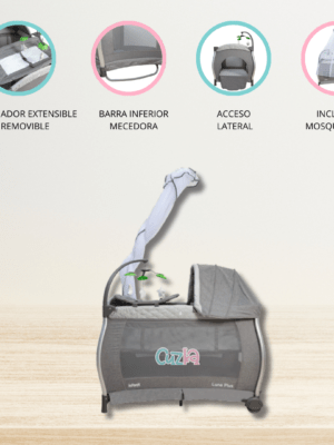 Cuna Corral para Bebé plegable «LUNA PLUS» Gray