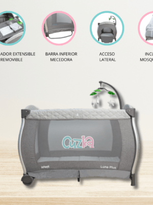 Cuna Corral para Bebé plegable «LUNA PLUS» Gray