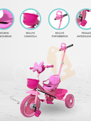 Triciclo Guiador para Niñas «MINNIE MOUSE» Pink