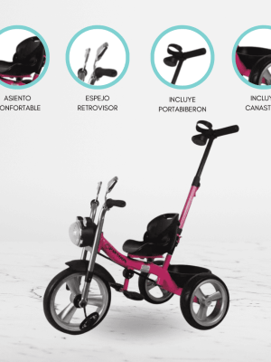 Triciclo Guiador para Niños «PAWSOON» Pink
