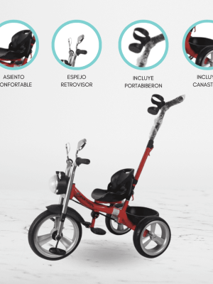 Triciclo Guiador para Niños «PAWSOON» Red