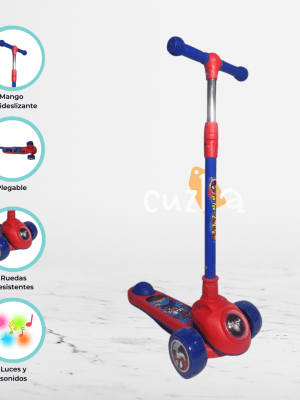 Scooter Plegable para Niños «SPIDERMAN» C/Luces