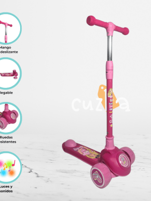 Scooter Plegable para Niños «BARBIE» C/Luces