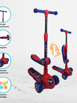 Scooter con Asiento para Niños «SPIDERMAN»