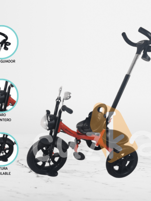 Triciclo Guiador para Niños «PUSHER» Red
