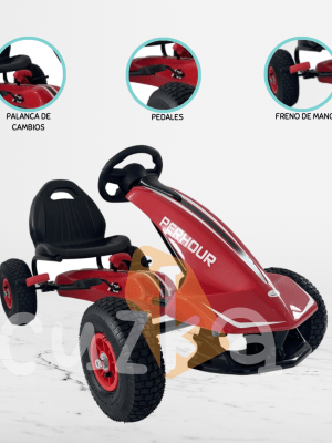 Carro a Pedal GO KART para Niños «PERHOUR» Red