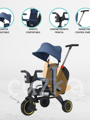 Triciclo Guiador Plegable para Niños «MAX» Blue