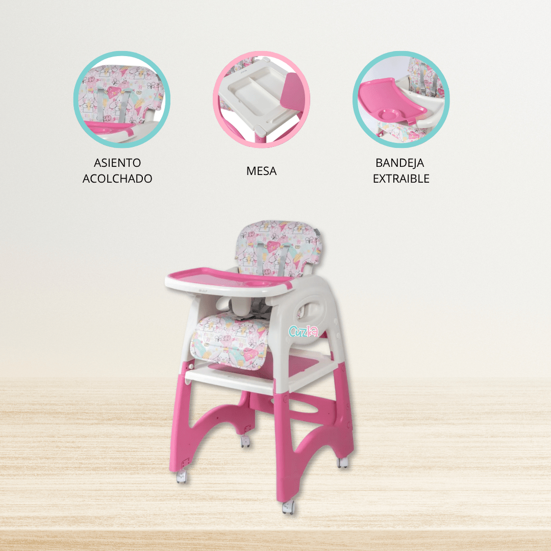 Silla de Comer 3 en 1 «LARA» Pink