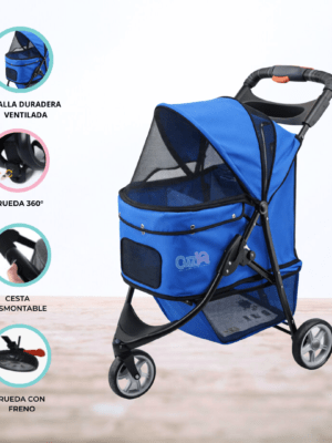 Coche para mascota 3 ruedas «UYWA» Blue