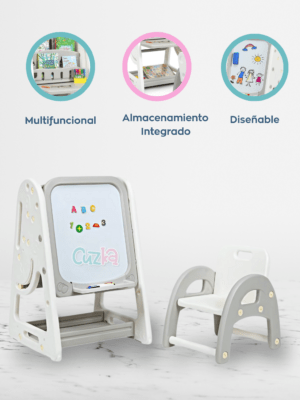 Silla y Mesa con Tablero de Dibujo «MULTIFUNCION DRAWING» Gray