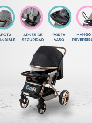 Coche Cuna Reversible Para Bebé «Hardy» Black