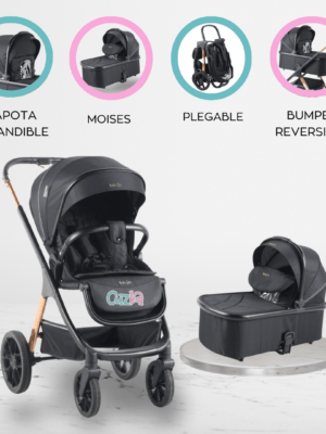 Coche Cuna Moisés Premium «LEXUZ GOLD» Black